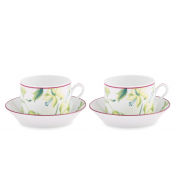 Ginori Florenza Acanto Tea Cups + Saucers  Set 2